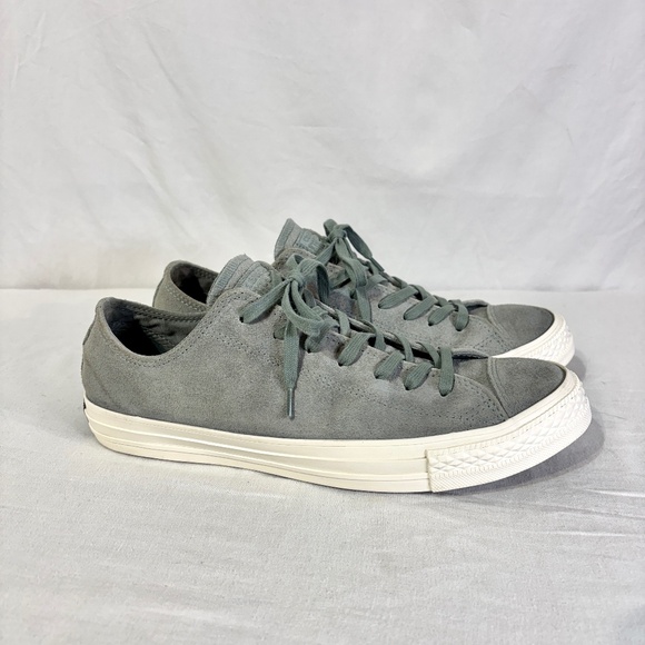 Converse Chuck Taylor All Star Low Top Sneakers Shoes Green Suede M9 / W11 Rare - Picture 1 of 10